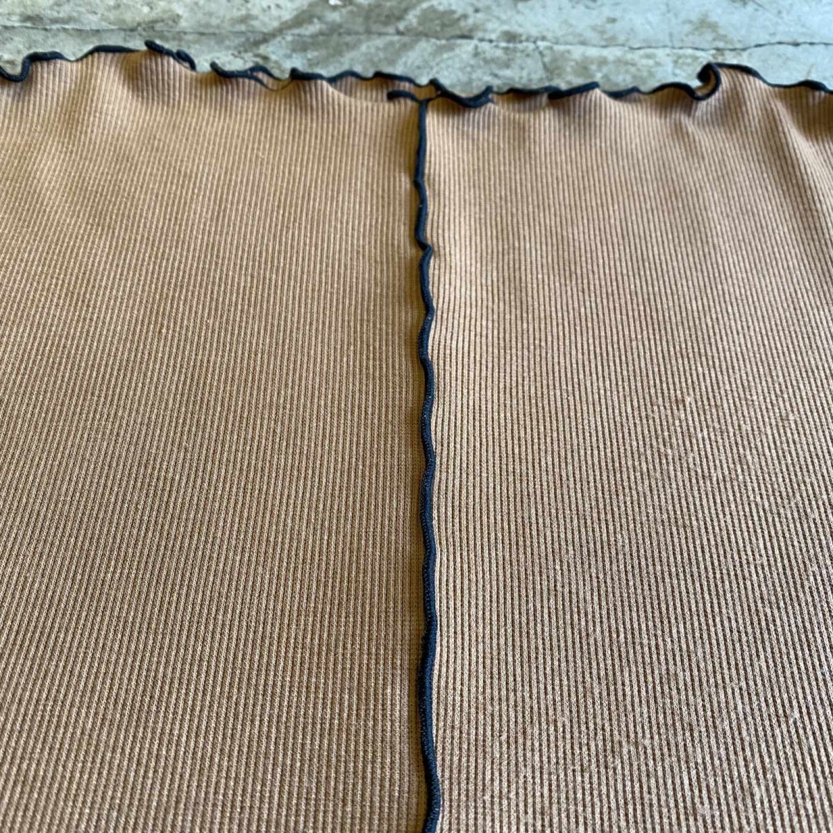 画像5: COLOR OUT STITCH LINE DESIGN RIB S/S TOPS / Ladies M (5)