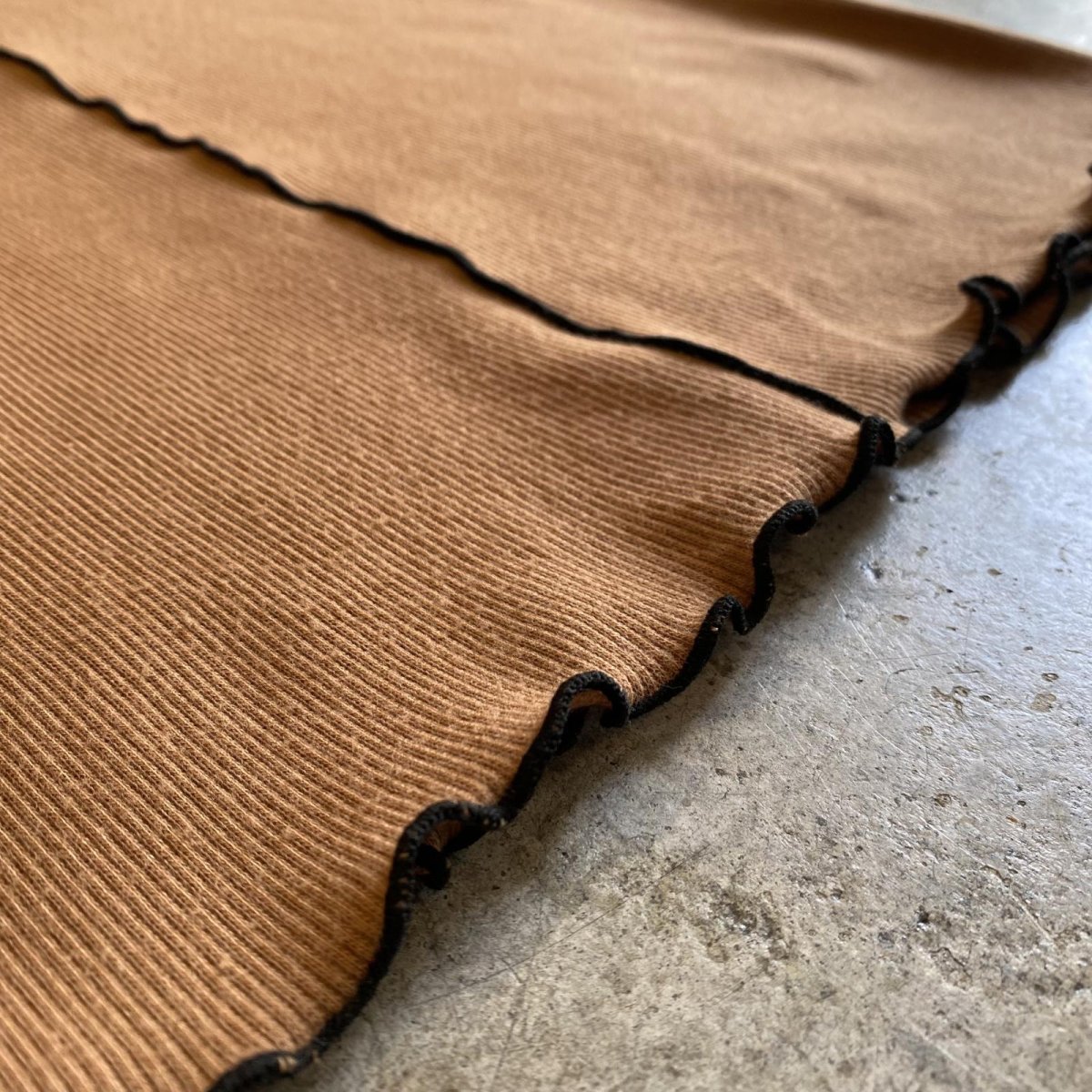 画像11: COLOR OUT STITCH LINE DESIGN RIB S/S TOPS / Ladies M (11)