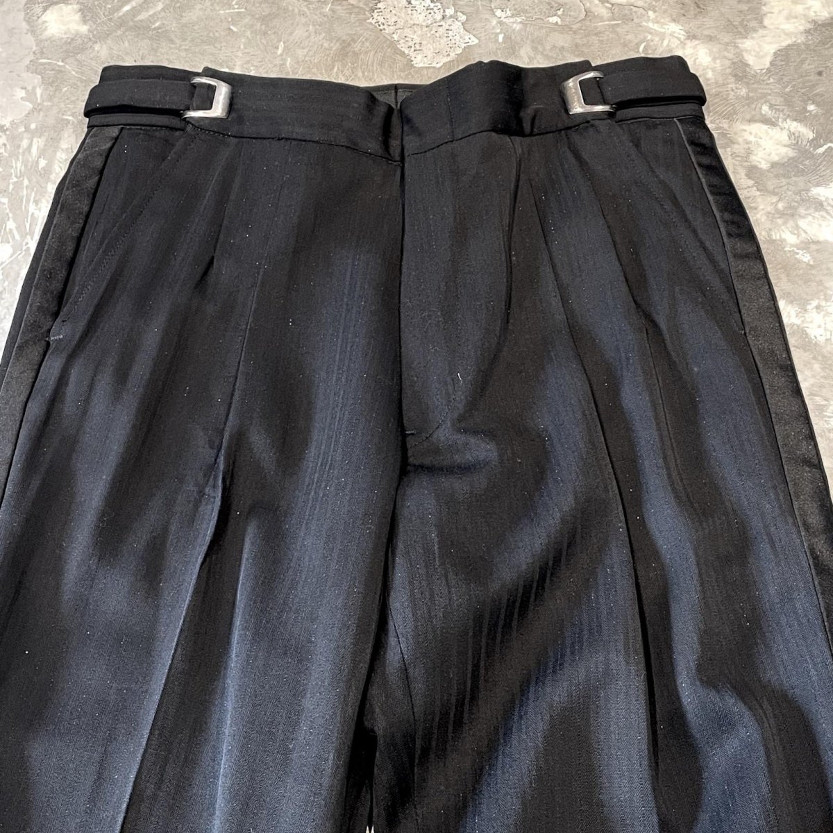 画像10: BLACK SIDE LINE LAME MIX STRAIGHT SLACKS / W26~W34 (10)