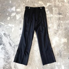 画像1: BLACK SIDE LINE LAME MIX STRAIGHT SLACKS / W26~W34 (1)