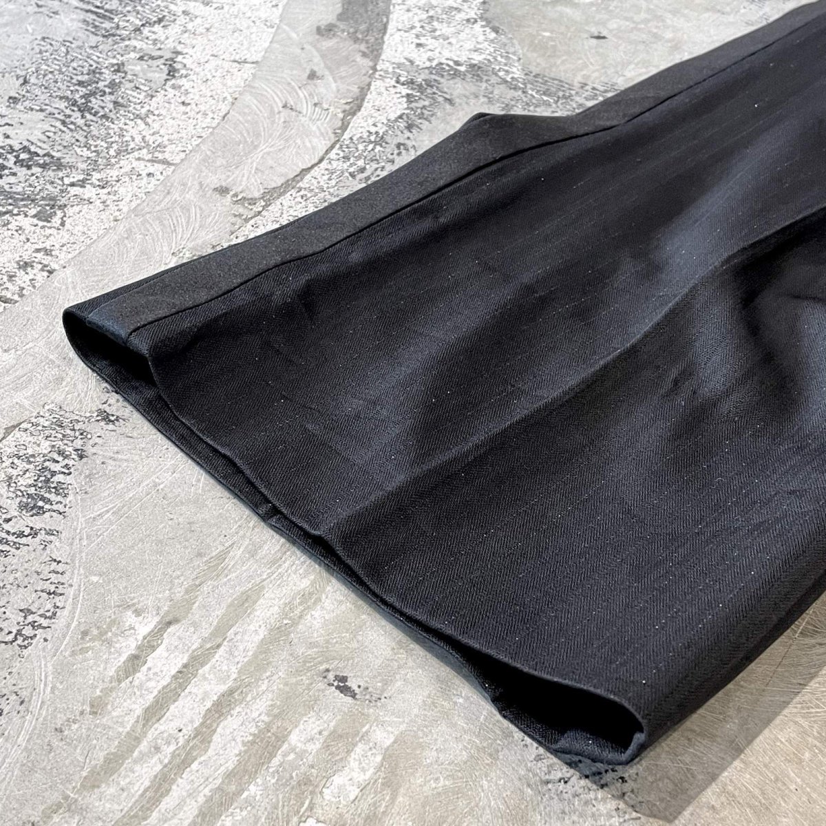 画像8: BLACK SIDE LINE LAME MIX STRAIGHT SLACKS / W26~W34 (8)