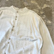 画像4: STRIPE PATTERN SWITCHED BAND COLLAR L/S SHIRT / Mens XL / MADE IN USA (4)