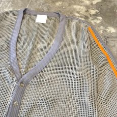 画像4: MULTI COLOR PIPING LINE MESH CARDIGAN / Mens L (4)