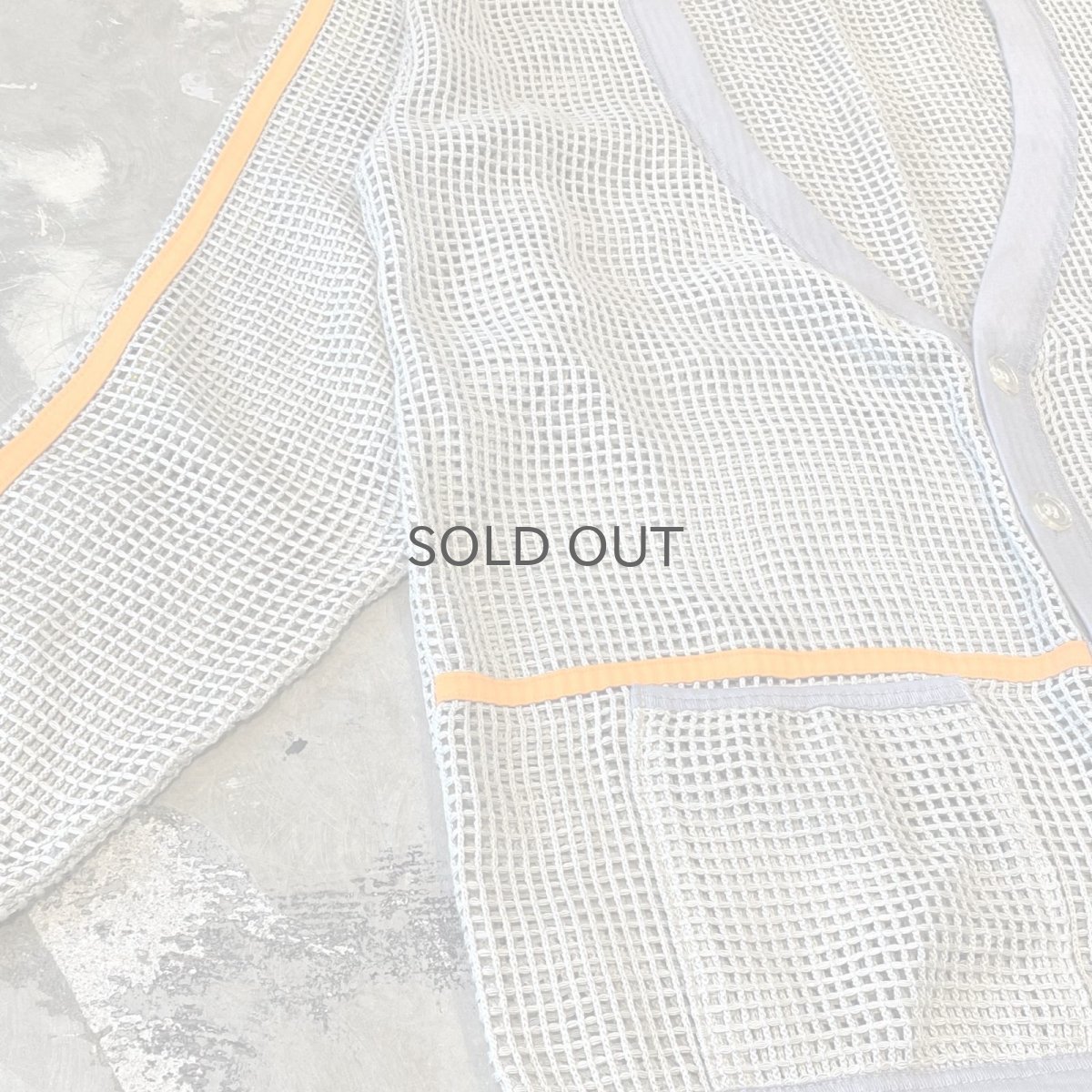 画像5: MULTI COLOR PIPING LINE MESH CARDIGAN / Mens L (5)