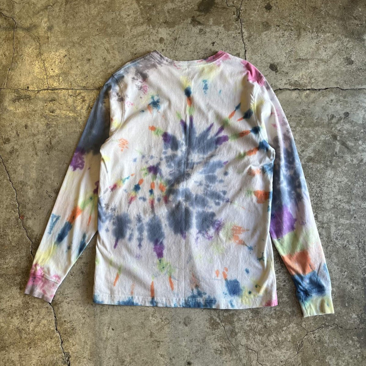 画像2: COLOR TIE DYE PATTERN DESIGN L/S TOPS / Ladies M(38~40) (2)