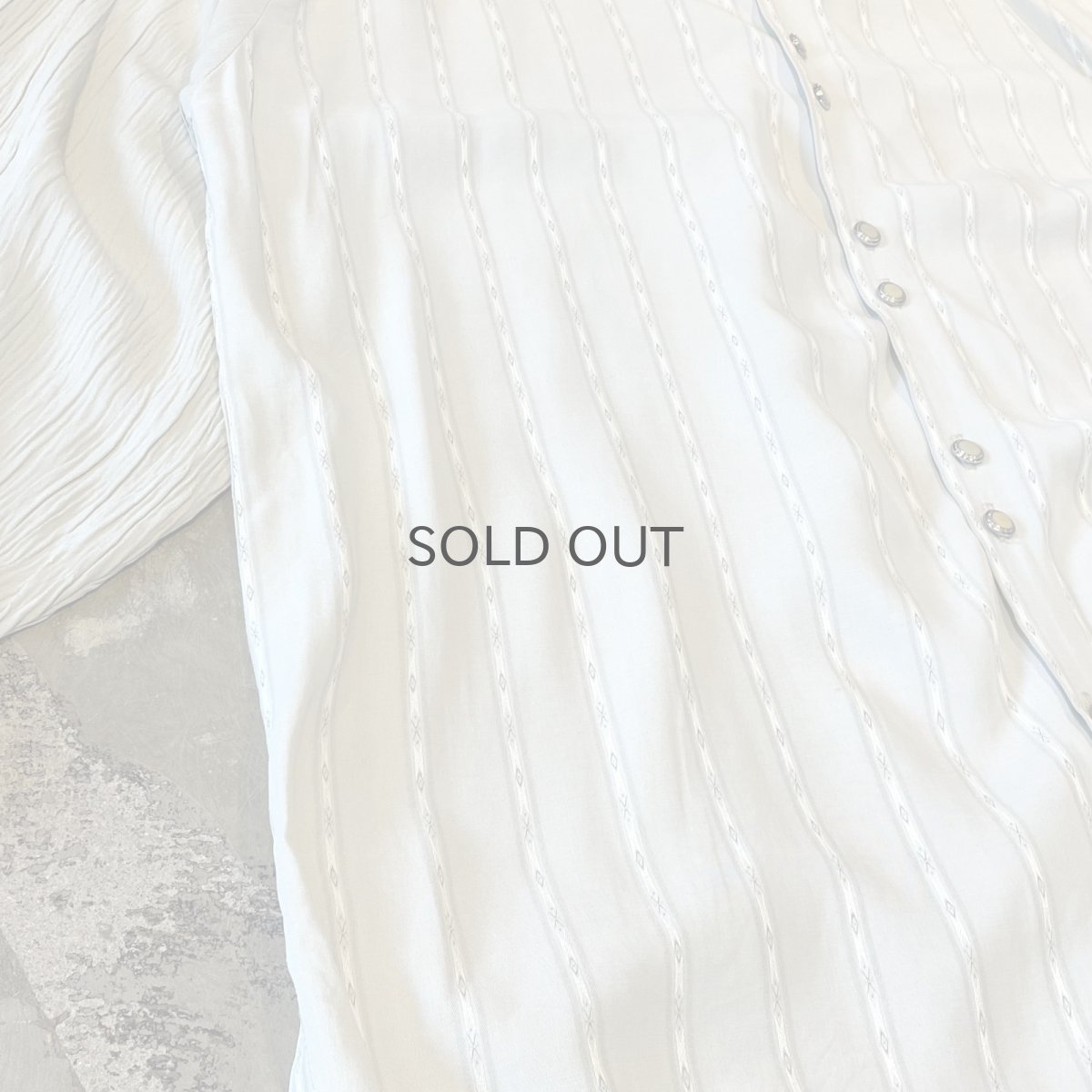 画像5: STRIPE PATTERN SWITCHED BAND COLLAR L/S SHIRT / Mens XL / MADE IN USA (5)