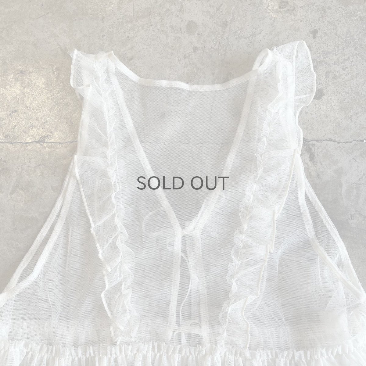 画像11: FRONT DOUBLE RIBBON DESIGN TIERED TULL N/S TOPS / Ladies M (11)