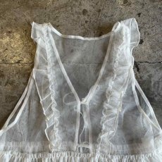 画像11: FRONT DOUBLE RIBBON DESIGN TIERED TULL N/S TOPS / Ladies M (11)