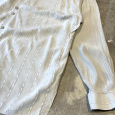 画像6: STRIPE PATTERN SWITCHED BAND COLLAR L/S SHIRT / Mens XL / MADE IN USA (6)