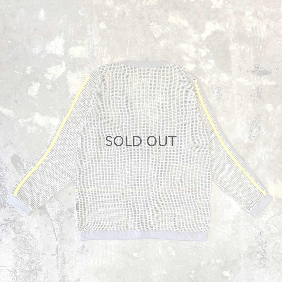 画像2: MULTI COLOR PIPING LINE MESH CARDIGAN / Mens L (2)
