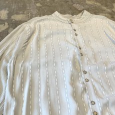 画像3: STRIPE PATTERN SWITCHED BAND COLLAR L/S SHIRT / Mens XL / MADE IN USA (3)