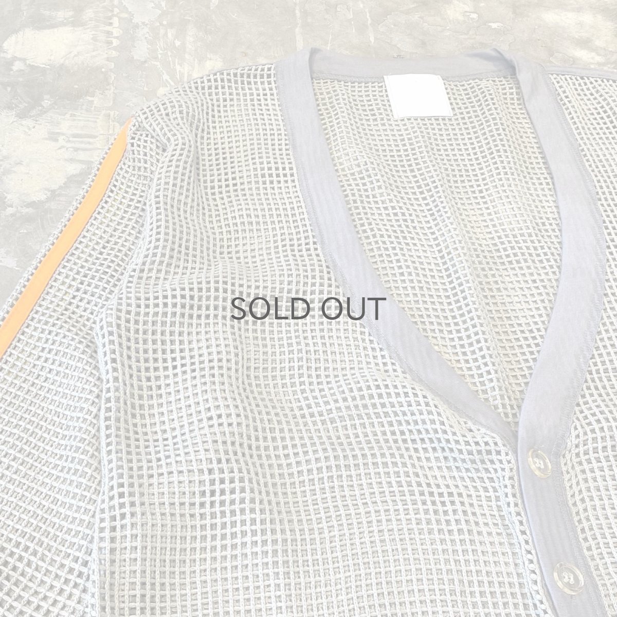 画像3: MULTI COLOR PIPING LINE MESH CARDIGAN / Mens L (3)