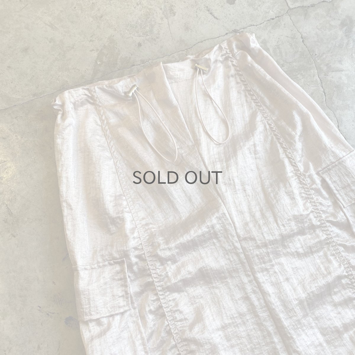 画像3: LUSTER PINK COLOR DESIGN WAIST DRAW CORD SKIRT / FREE~W35 (3)