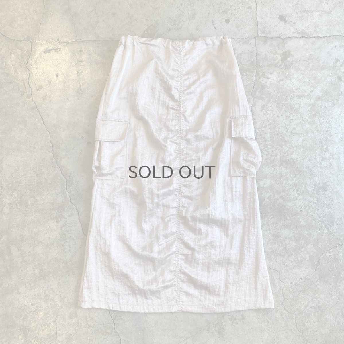 画像2: LUSTER PINK COLOR DESIGN WAIST DRAW CORD SKIRT / FREE~W35 (2)