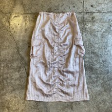 画像2: LUSTER PINK COLOR DESIGN WAIST DRAW CORD SKIRT / FREE~W35 (2)