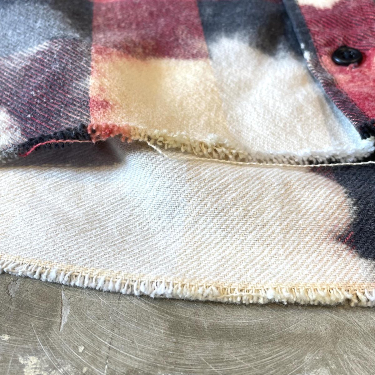 画像8: ALL OVER CHECK PATTERN BLEACHED L/S SHIRT / Mens L (8)