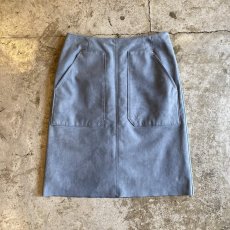 画像1: FAUX SUEDE LEATHER POINT STUDS DESIGN COLOR KNEE LENGTH SKIRT / W27 (1)