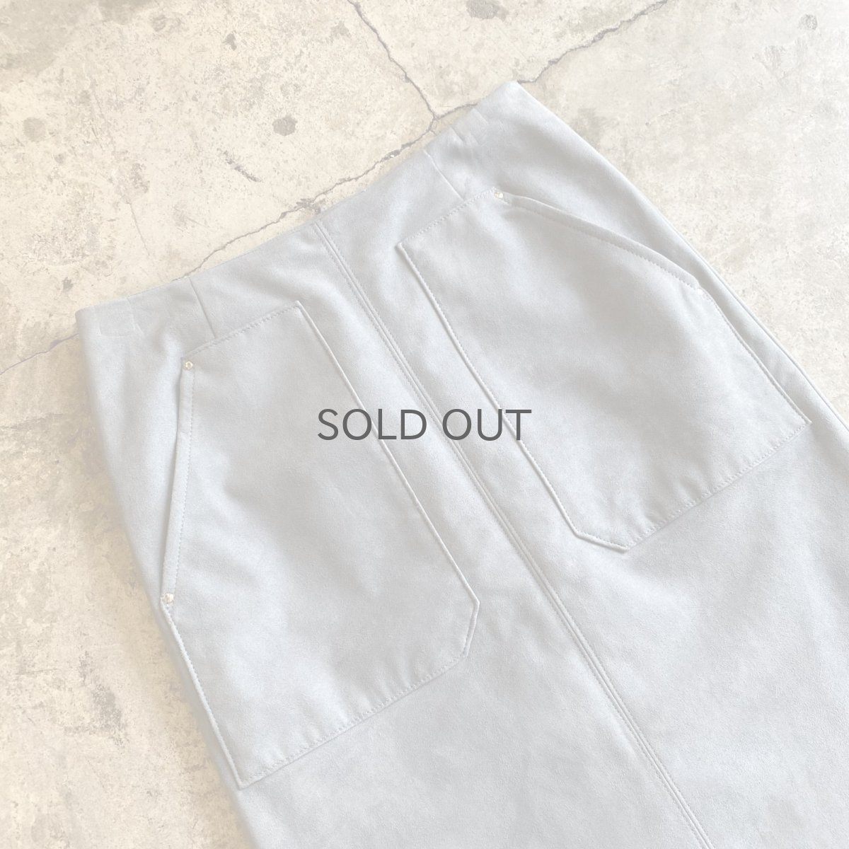 画像3: FAUX SUEDE LEATHER POINT STUDS DESIGN COLOR KNEE LENGTH SKIRT / W27 (3)