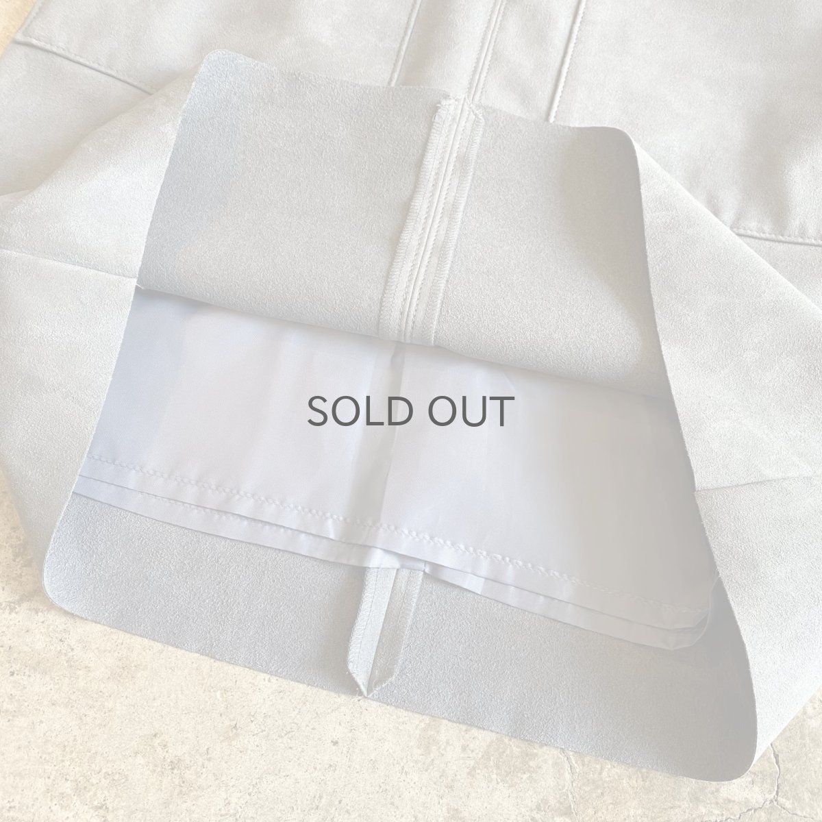 画像7: FAUX SUEDE LEATHER POINT STUDS DESIGN COLOR KNEE LENGTH SKIRT / W27 (7)