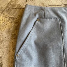 画像4: FAUX SUEDE LEATHER POINT STUDS DESIGN COLOR KNEE LENGTH SKIRT / W27 (4)