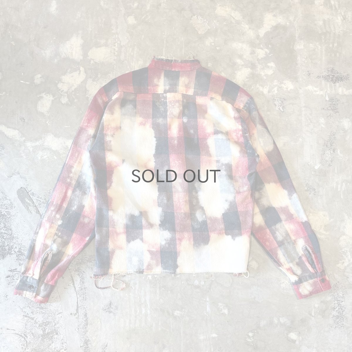 画像2: ALL OVER CHECK PATTERN BLEACHED L/S SHIRT / Mens L (2)