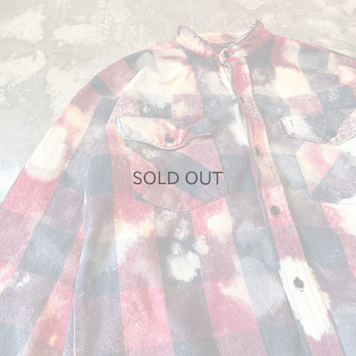 画像3: ALL OVER CHECK PATTERN BLEACHED L/S SHIRT / Mens L (3)
