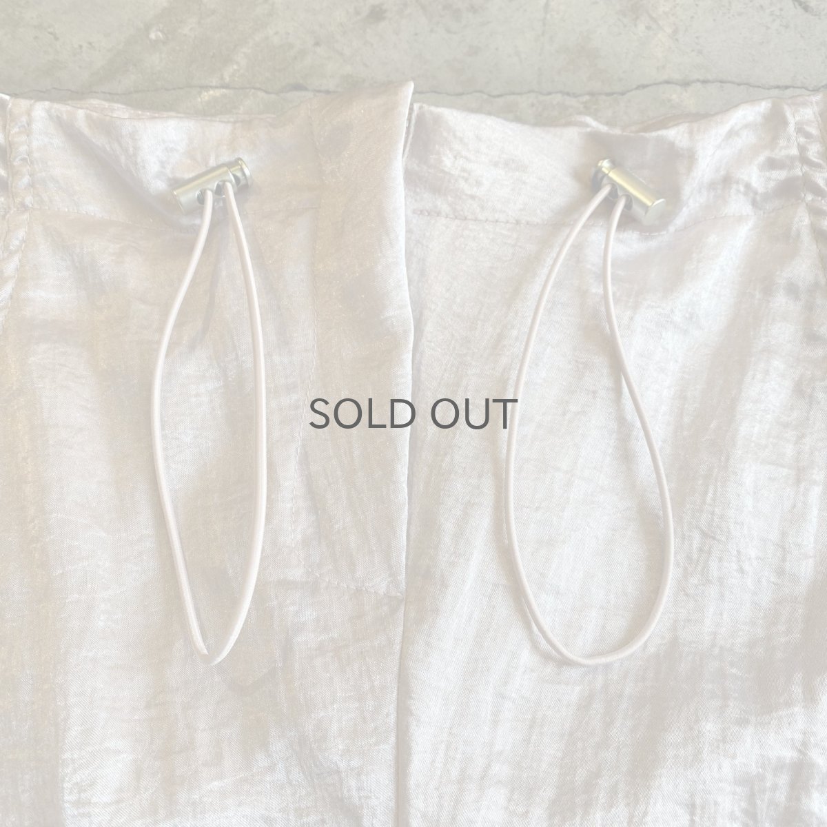 画像4: LUSTER PINK COLOR DESIGN WAIST DRAW CORD SKIRT / FREE~W35 (4)