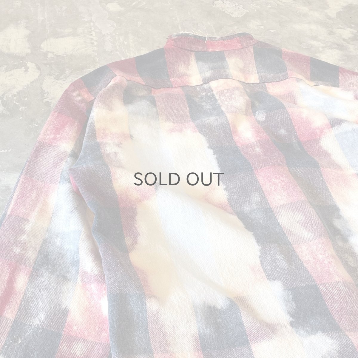 画像9: ALL OVER CHECK PATTERN BLEACHED L/S SHIRT / Mens L (9)