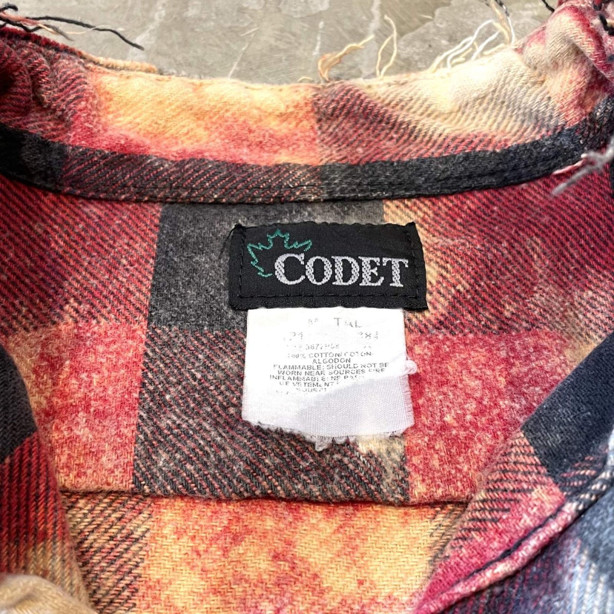 画像10: ALL OVER CHECK PATTERN BLEACHED L/S SHIRT / Mens L (10)