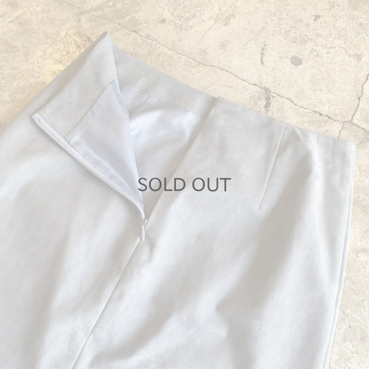 画像6: FAUX SUEDE LEATHER POINT STUDS DESIGN COLOR KNEE LENGTH SKIRT / W27 (6)