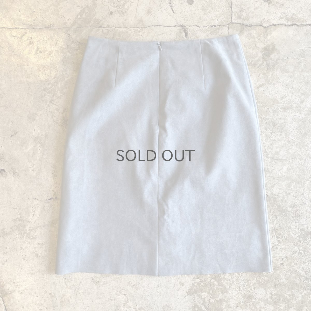 画像2: FAUX SUEDE LEATHER POINT STUDS DESIGN COLOR KNEE LENGTH SKIRT / W27 (2)