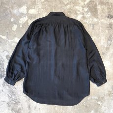 画像2: BLACK COLOR SHEER L/S SHIRT / Mens M(L) (2)