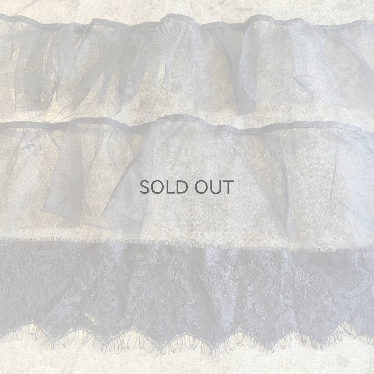 画像6: TIERED DOWN LACE DESIGN TULLE N/S TOPS / Ladies L　 (6)