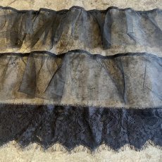 画像6: TIERED DOWN LACE DESIGN TULLE N/S TOPS / Ladies L　 (6)