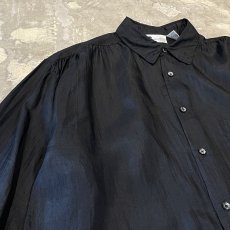 画像3: BLACK COLOR SHEER L/S SHIRT / Mens M(L) (3)