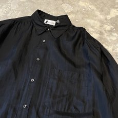 画像4: BLACK COLOR SHEER L/S SHIRT / Mens M(L) (4)