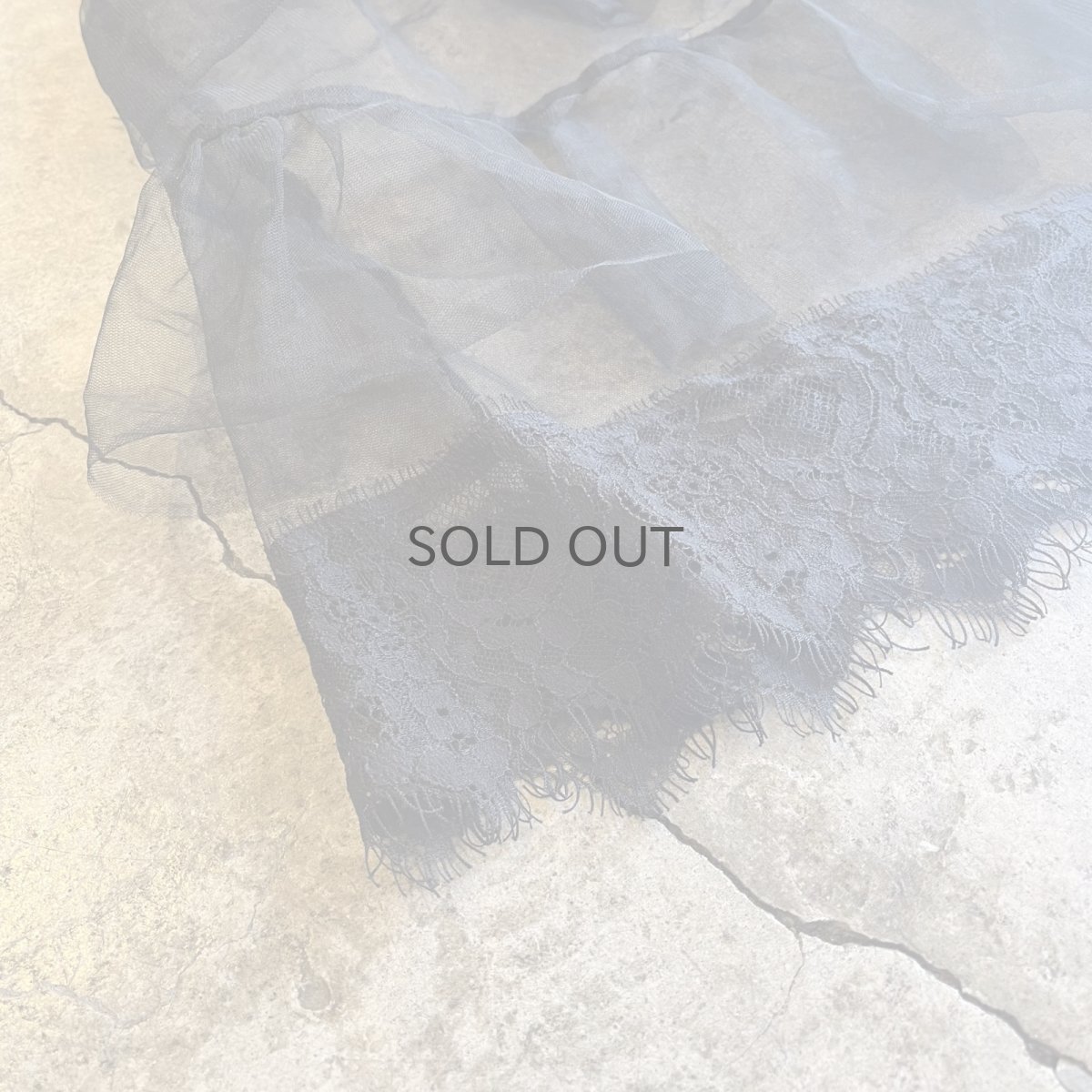 画像3: TIERED DOWN LACE DESIGN TULLE N/S TOPS / Ladies L　 (3)