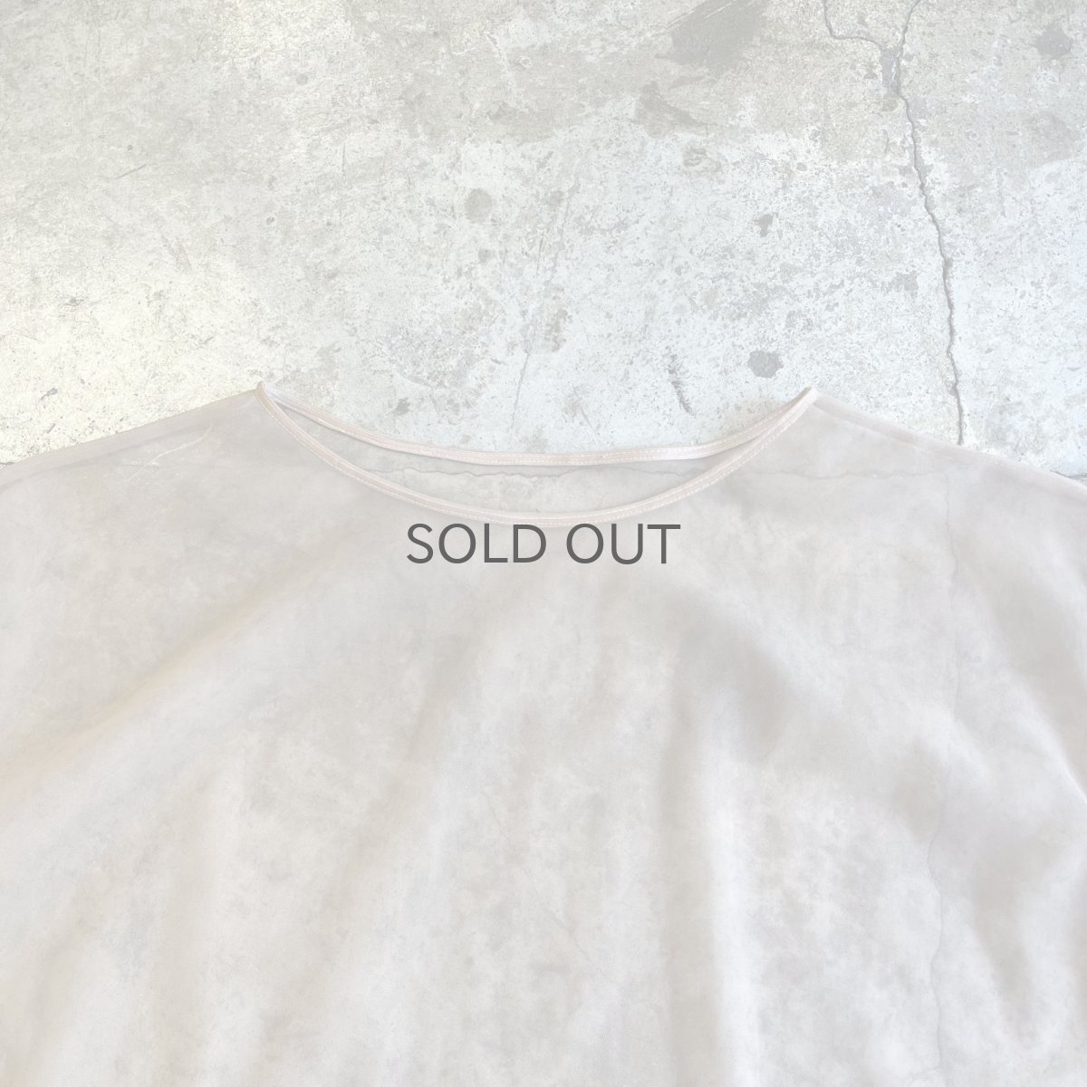 画像9: PALE TONE SLEEVE GATHER DESIGN TULLE SHEER L/S TOPS / Ladies L (9)