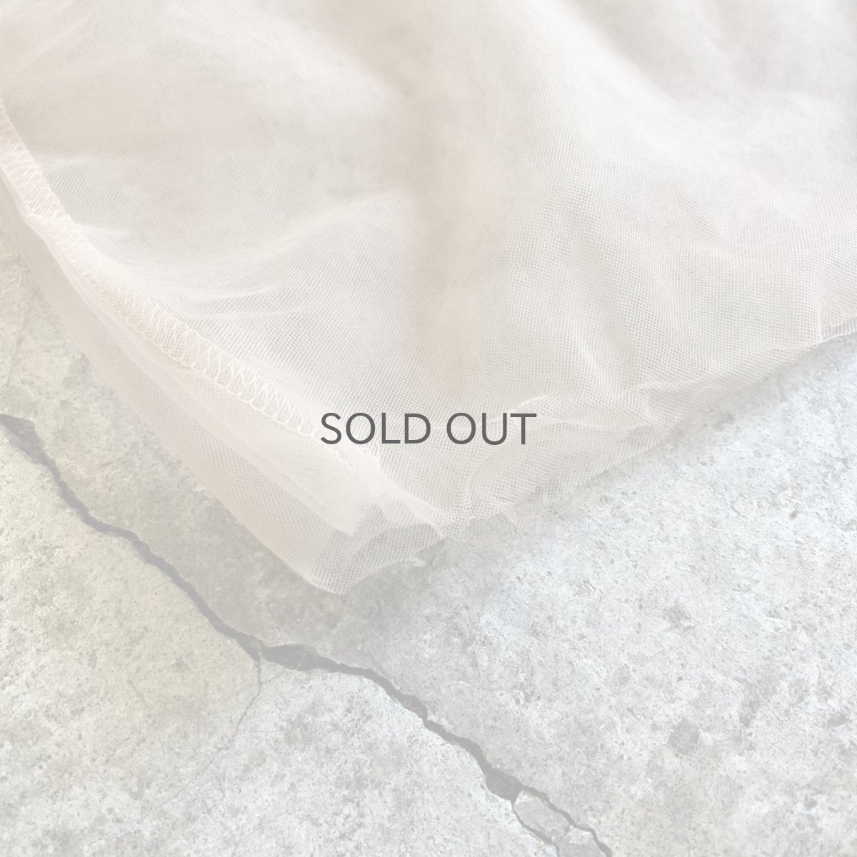 画像3: PALE TONE SLEEVE GATHER DESIGN TULLE SHEER L/S TOPS / Ladies L (3)