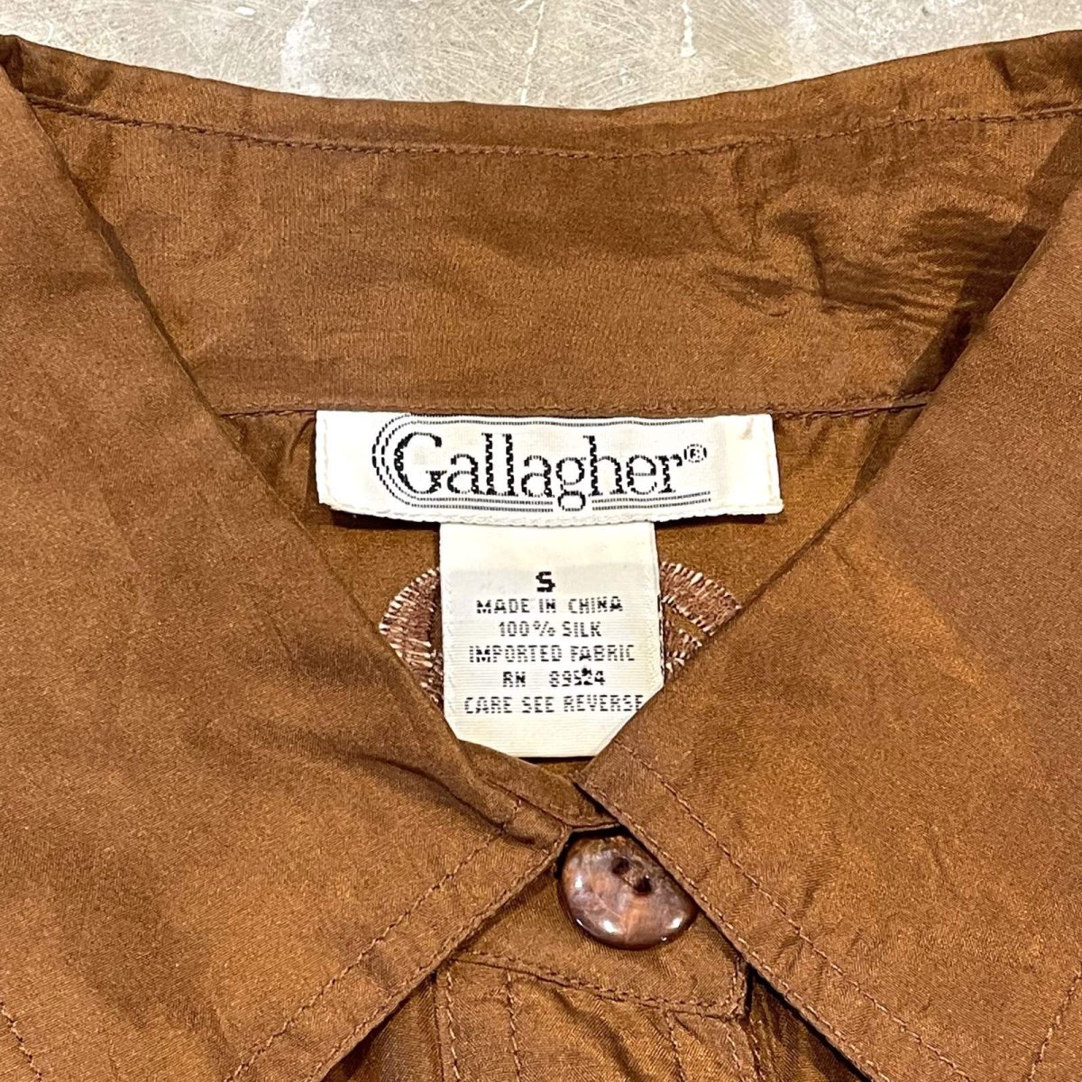 画像10: FRINGE YOKE EMBROIDEY SILK L/S SHIRT / Mens S(M) (10)