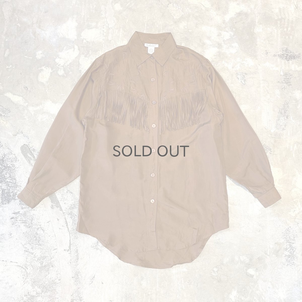 画像1: FRINGE YOKE EMBROIDEY SILK L/S SHIRT / Mens S(M) (1)