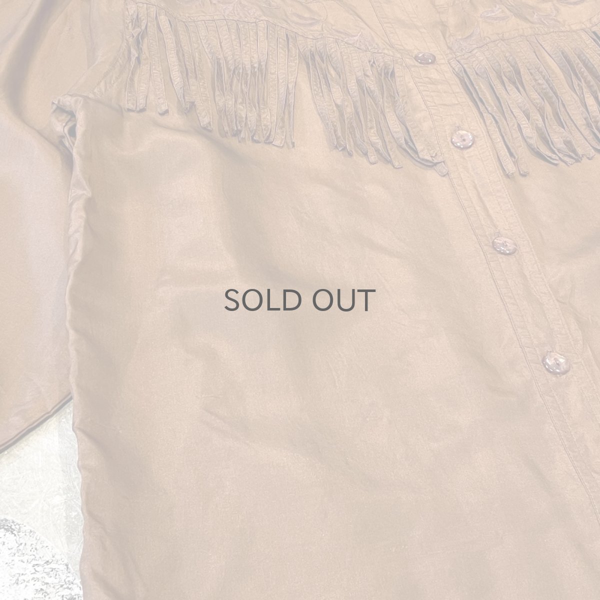 画像5: FRINGE YOKE EMBROIDEY SILK L/S SHIRT / Mens S(M) (5)