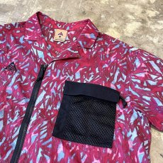 画像4: 【ACG】ALL OVER PATTERN ZIP UP NYLON S/S TOPS / Mens L (4)
