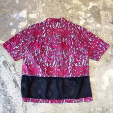 画像2: 【ACG】ALL OVER PATTERN ZIP UP NYLON S/S TOPS / Mens L (2)