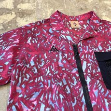 画像3: 【ACG】ALL OVER PATTERN ZIP UP NYLON S/S TOPS / Mens L (3)