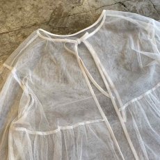 画像10: FRONT STRING DESIGN L/S SHEER BLOUSE / Ladies L (10)
