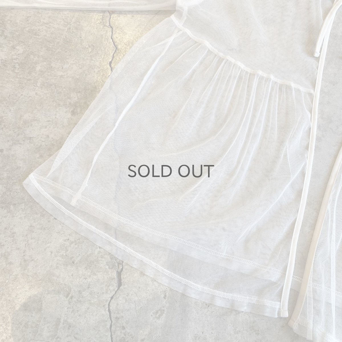画像5: FRONT STRING DESIGN L/S SHEER BLOUSE / Ladies L (5)