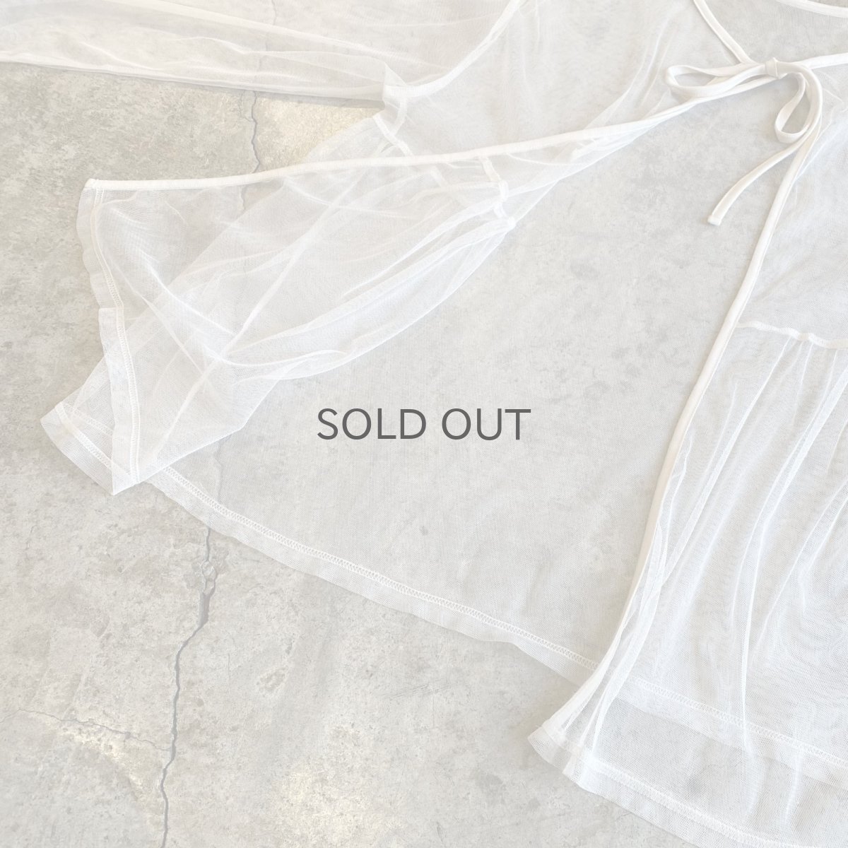 画像6: FRONT STRING DESIGN L/S SHEER BLOUSE / Ladies L (6)