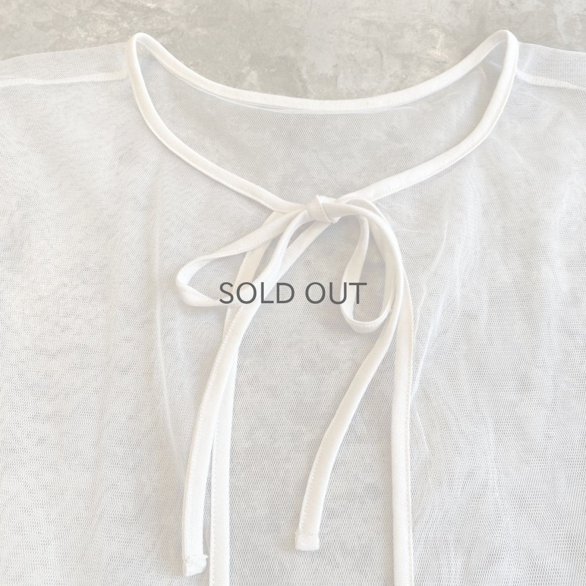 画像4: FRONT STRING DESIGN L/S SHEER BLOUSE / Ladies L (4)