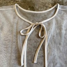 画像4: FRONT STRING DESIGN L/S SHEER BLOUSE / Ladies L (4)